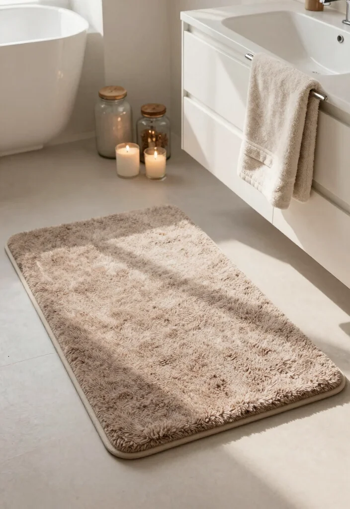 10 Bathroom Rug Ideas That Instantly Make the Space Cozy 5. Plush Memory Foam Mats 0