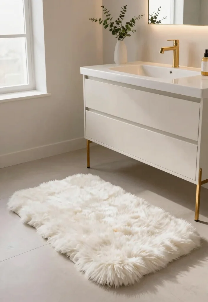 10 Bathroom Rug Ideas That Instantly Make the Space Cozy 7. Faux Fur Bath Mats 0