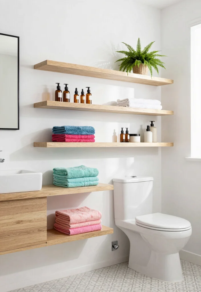 10 Bathroom Shelving Ideas That Make Small Bathrooms Look Organized 1. Floating Shelves The Ultimate Space Saver 0