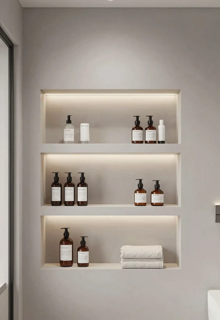 10 Bathroom Shelving Ideas That Make Small Bathrooms Look Organized 9. Recessed Shelves A Sleek Storage Solution 0