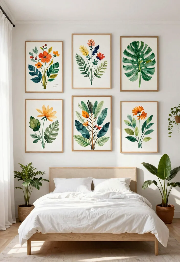 10 Bedroom Wall Poster Ideas That Feel Personal Not Messy 2. Botanical Prints 0