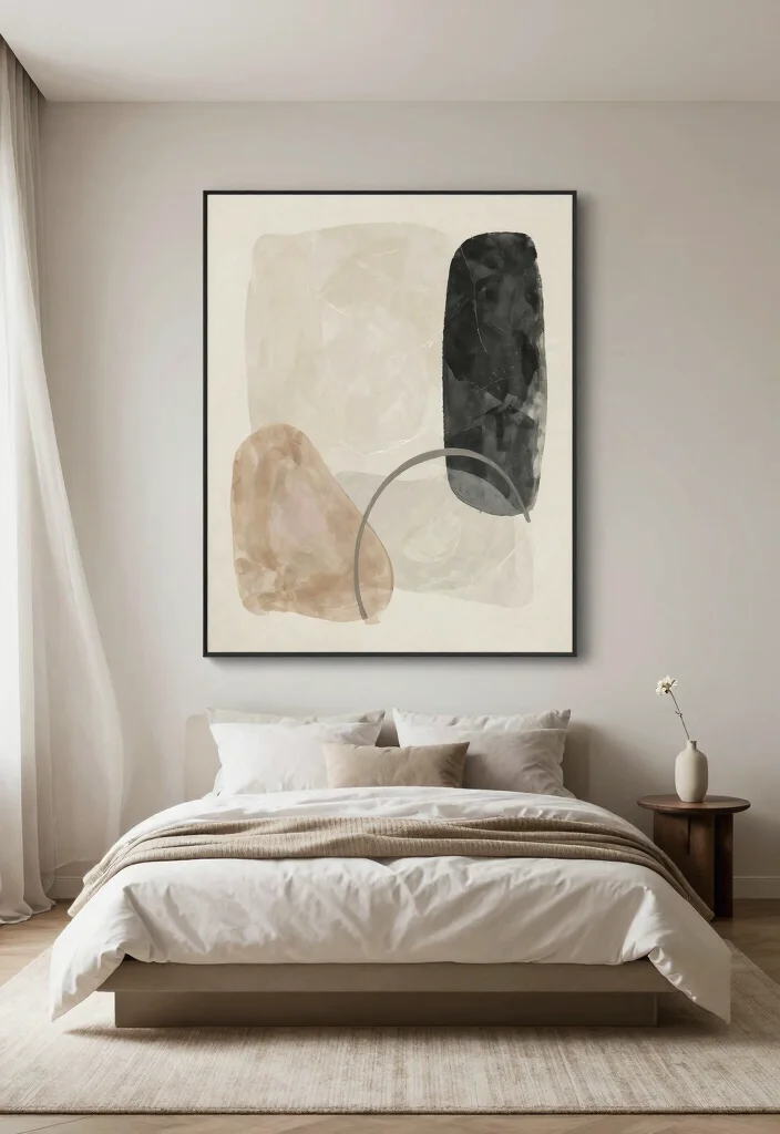 10 Bedroom Wall Poster Ideas That Feel Personal Not Messy 3. Minimalist Art Pieces 0