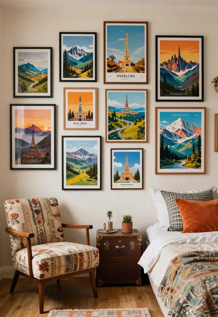 10 Bedroom Wall Poster Ideas That Feel Personal Not Messy 4. Travel Inspired Posters 0