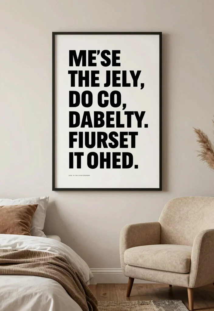 10 Bedroom Wall Poster Ideas That Feel Personal Not Messy 7. Quote Posters with Custom Typography 0