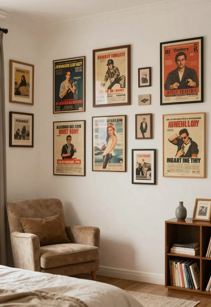 10 Bedroom Wall Poster Ideas That Feel Personal Not Messy 9. Vintage Poster Art 0