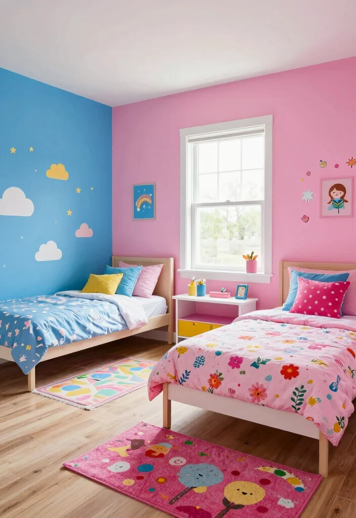 10 Boy Girl Shared Bedroom Ideas That Actually Work 1. Colorful Zoning 0