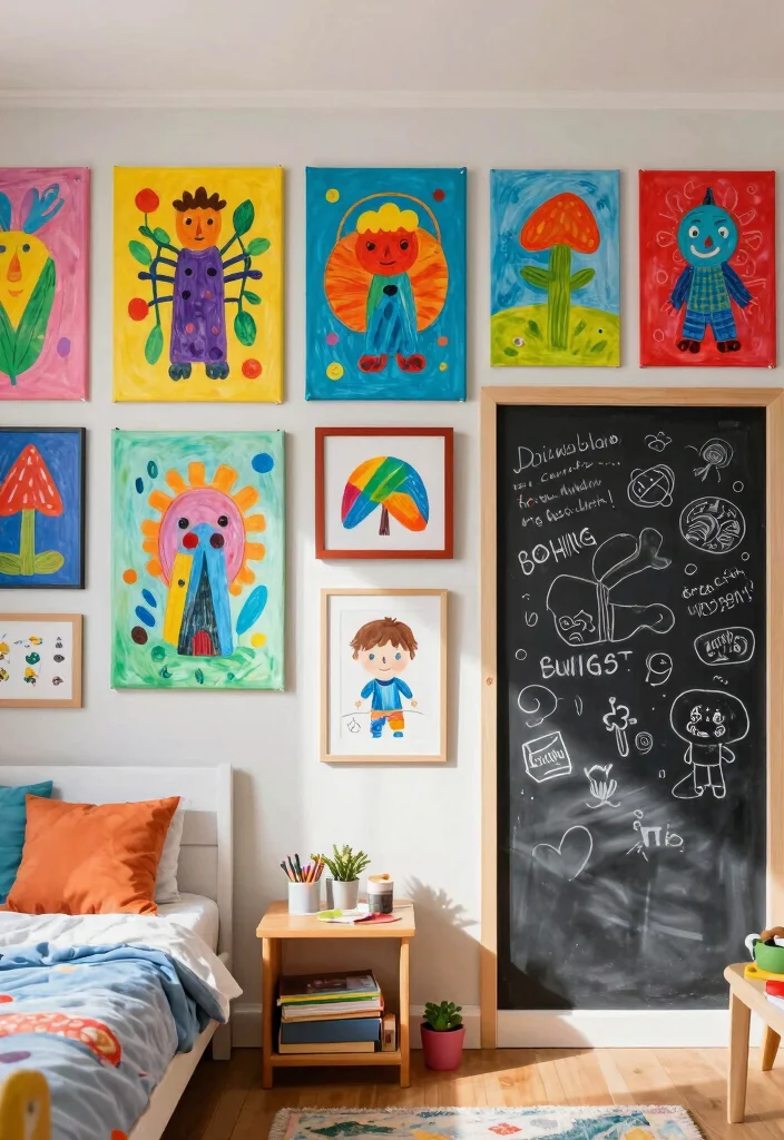 10 Boy Girl Shared Bedroom Ideas That Actually Work 6. Creative Wall Art 0