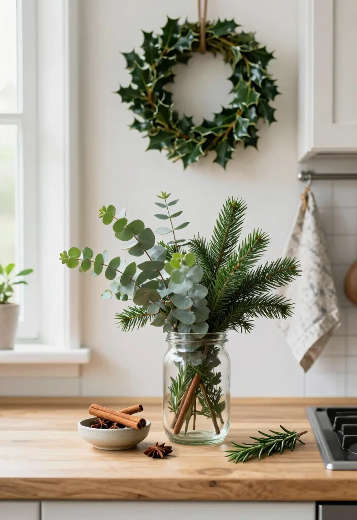 10 Christmas Kitchen Decor Ideas That Feel Cozy Not Cluttered 1. Fresh Greenery Accents 0