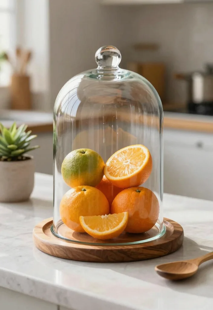 10 Fruit Basket Ideas for Kitchen Counters That Look Styled 35 10 Fruit Basket Ideas for Kitchen Counters That Look Styled 5. Glass Cloche Display 0