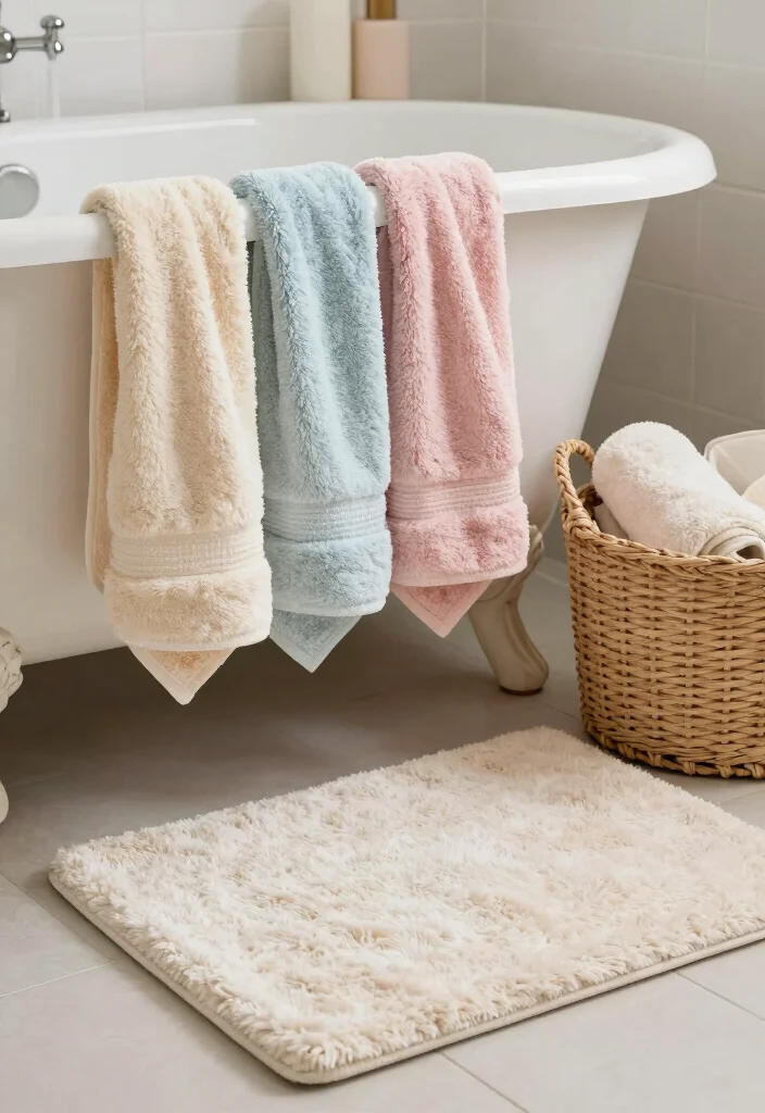 10 Girly Bathroom Ideas That Are Soft Stylish and Grown 9. Cozy Textiles 0