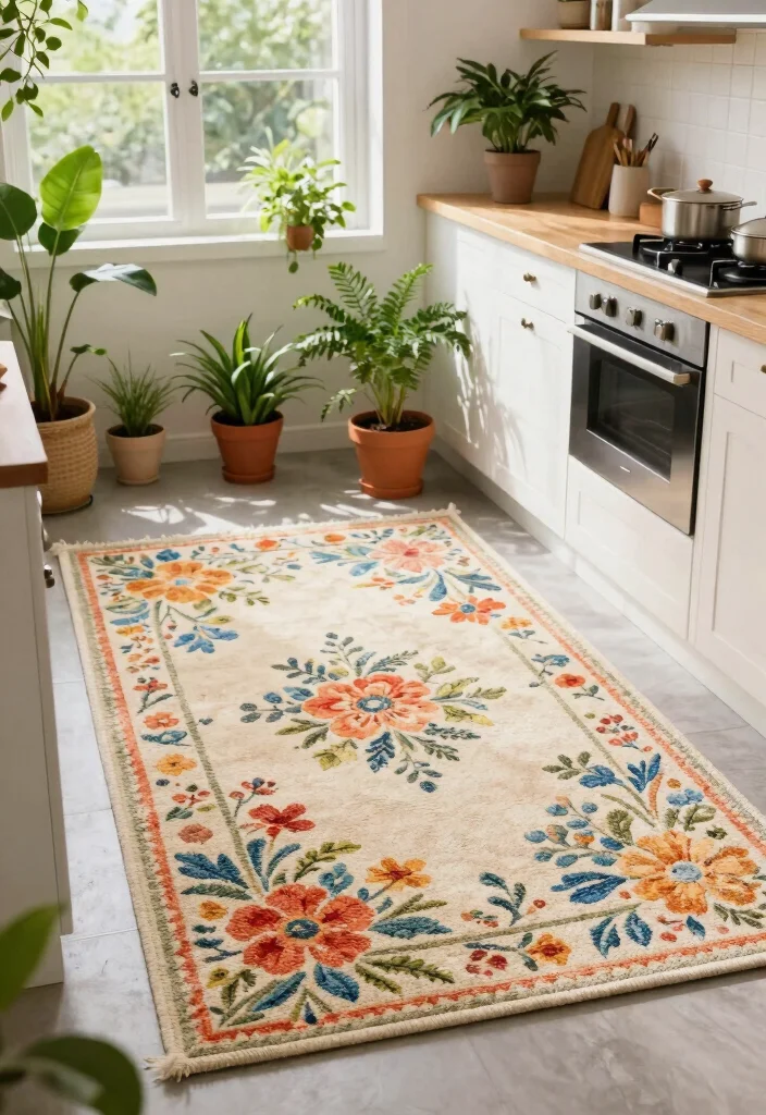 10 Kitchen Rug Ideas That Add Warmth and Color 8. Outdoor Inspired Designs 0