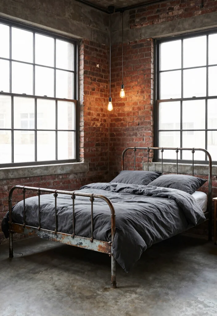 10 Metal Bed Frame Bedroom Ideas with a Modern Edge 2. Industrial Loft Vibes 0