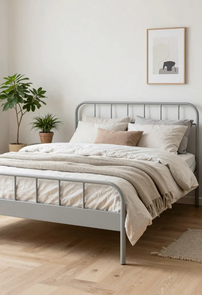 10 Metal Bed Frame Bedroom Ideas with a Modern Edge 7. Scandinavian Simplicity 0