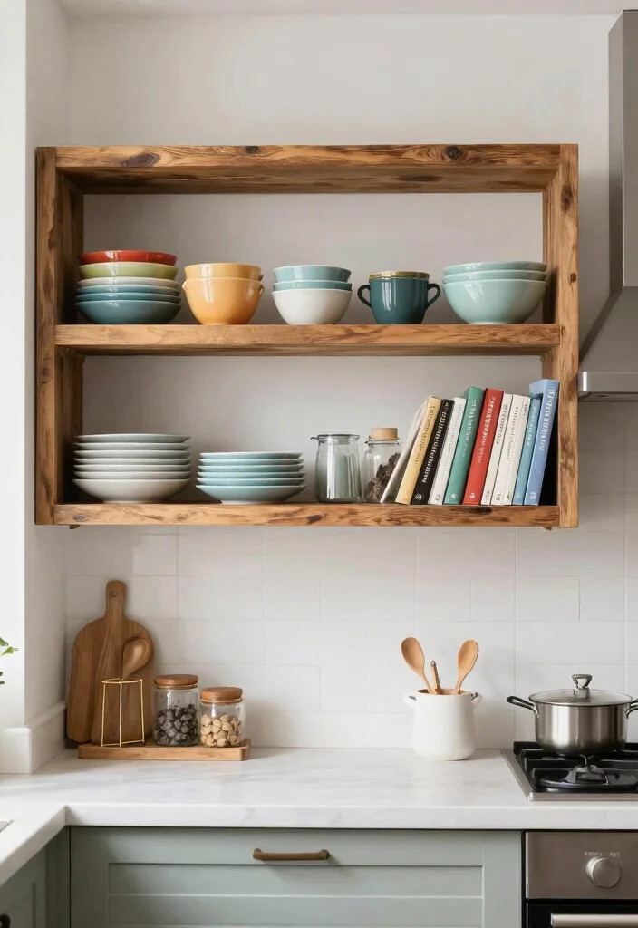 10 Mini Kitchen Ideas That Feel Surprisingly Functional 8. Open Shelving for Display and Accessibility 0