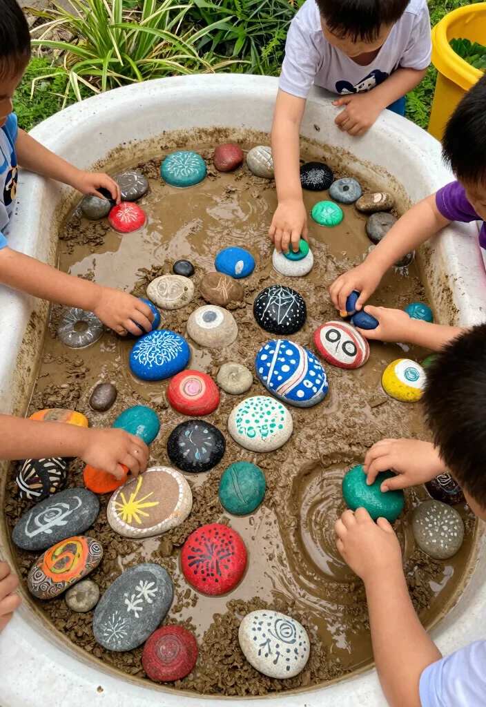 10 Mud Kitchen Ideas Kids Will Love 5. Sensory Play Rocks Station 0