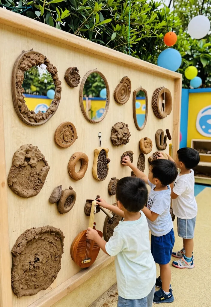 10 Mud Kitchen Ideas Kids Will Love 9. Interactive Sensory Wall 0