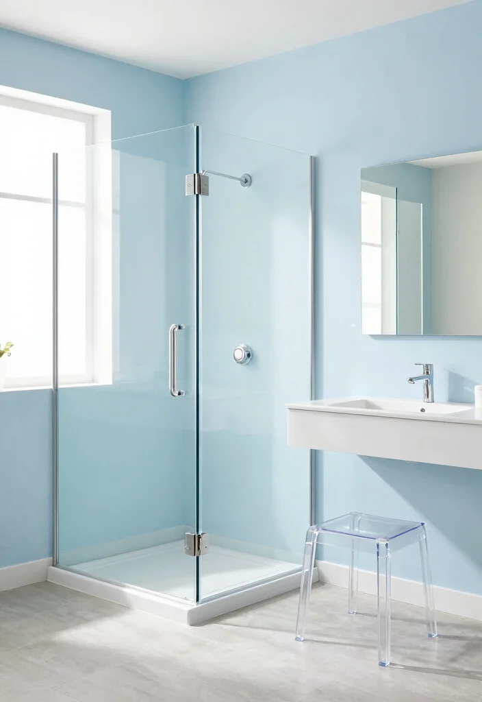 10 Narrow Bathroom Ideas That Visually Widen the Space 3. Choose Clear Glass Elements 0