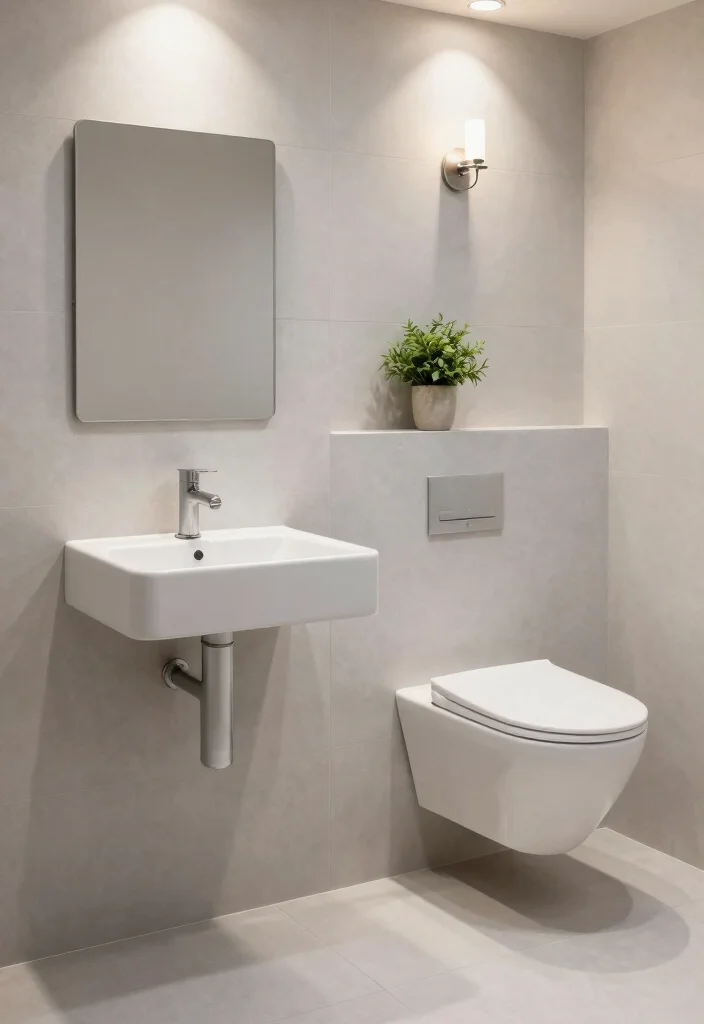 10 Narrow Bathroom Ideas That Visually Widen the Space 5. Install Wall Mounted Fixtures 0