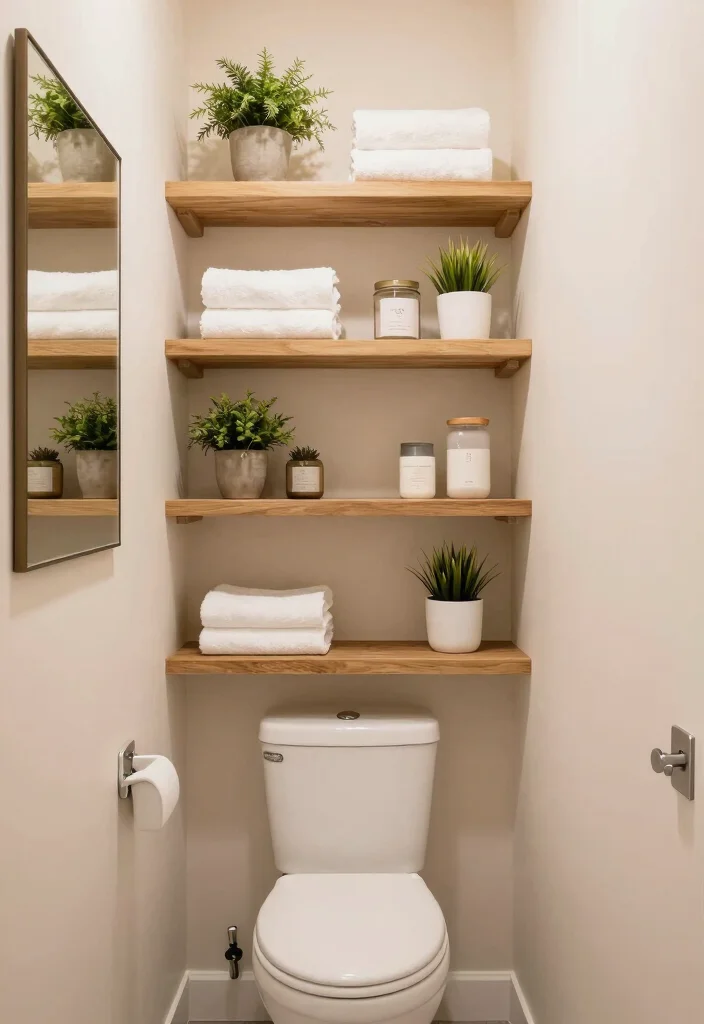 10 Narrow Bathroom Ideas That Visually Widen the Space 7. Incorporate Open Shelving 0