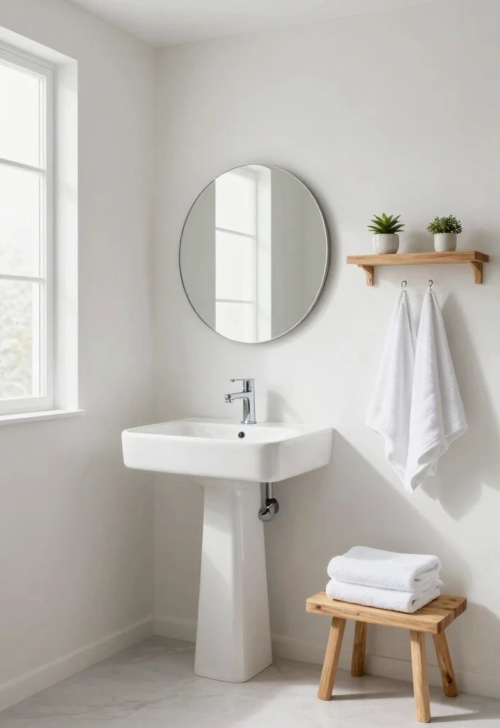10 Small Bathroom Color Ideas That Open Up the Space 1. Soft Whites for Endless Light 0