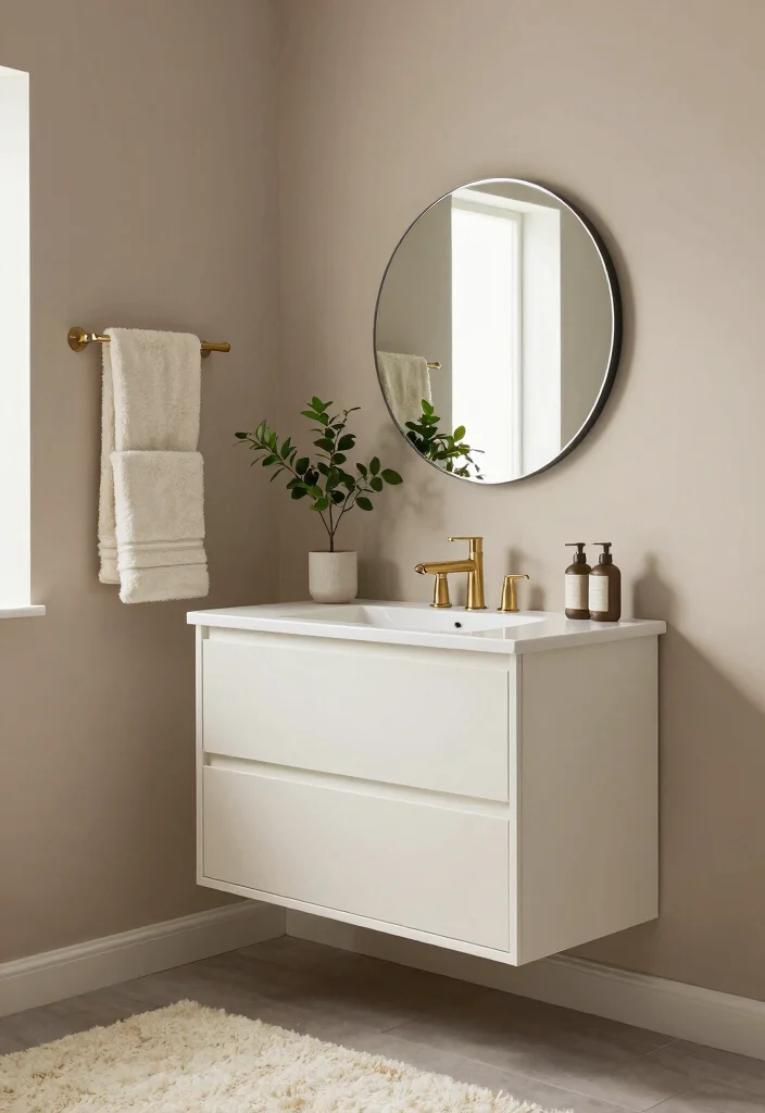 10 Small Bathroom Color Ideas That Open Up the Space 7. Muted Neutrals for Timeless Elegance 0