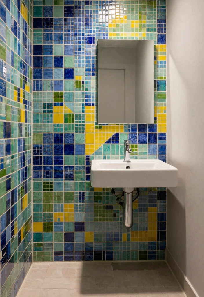 10 Small Bathroom Tile Ideas That Make Rooms Feel Bigger 3. Mosaic Tiles for a Touch of Artistry 0