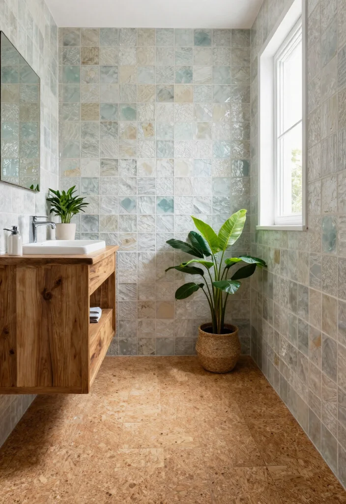 10 Small Bathroom Tile Ideas That Make Rooms Feel Bigger 5. Eco Friendly Materials for a Sustainable Touch 0