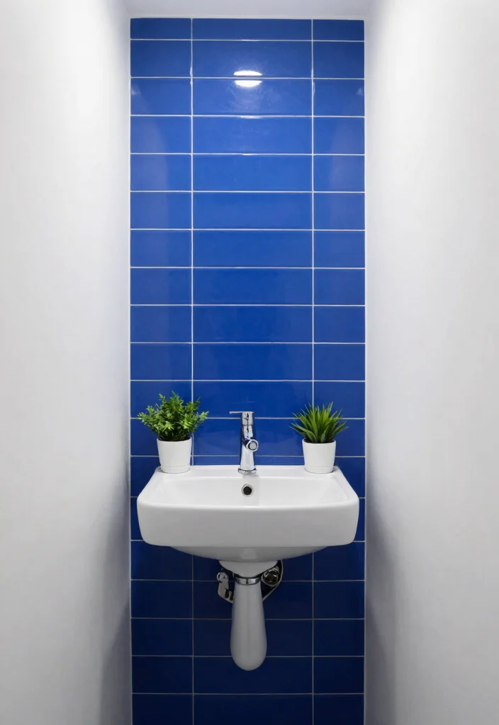 10 Small Bathroom Tile Ideas That Make Rooms Feel Bigger 8. Bold Color Accents to Break Monotony 0