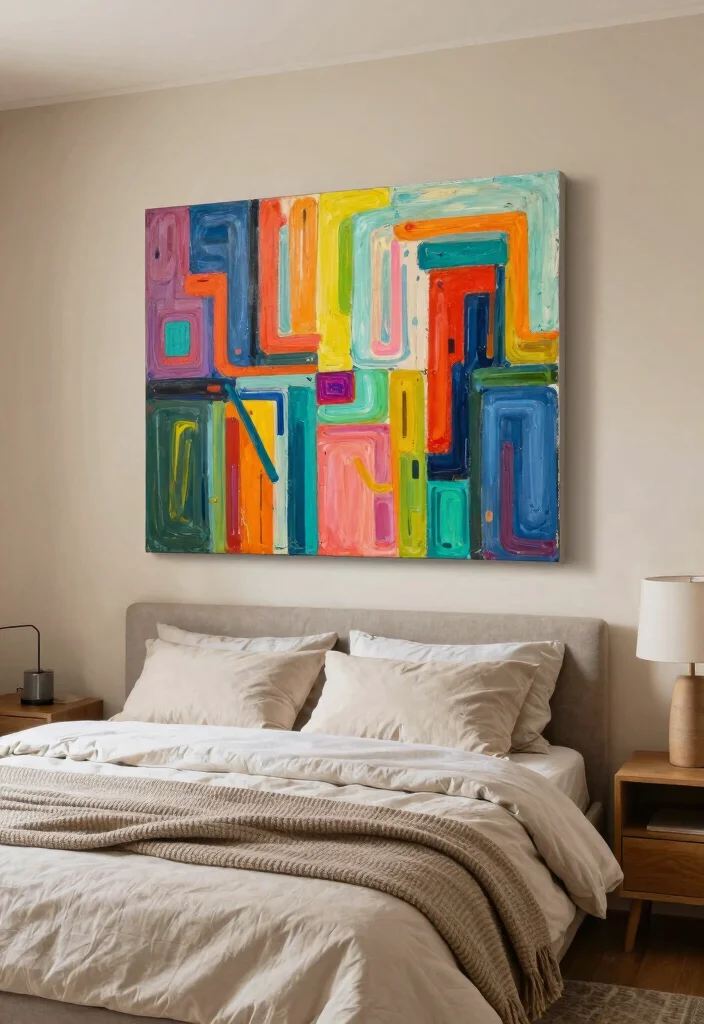 10 Small Bedroom Layout Ideas That Actually Feel Open 4. Large Scale Art 0