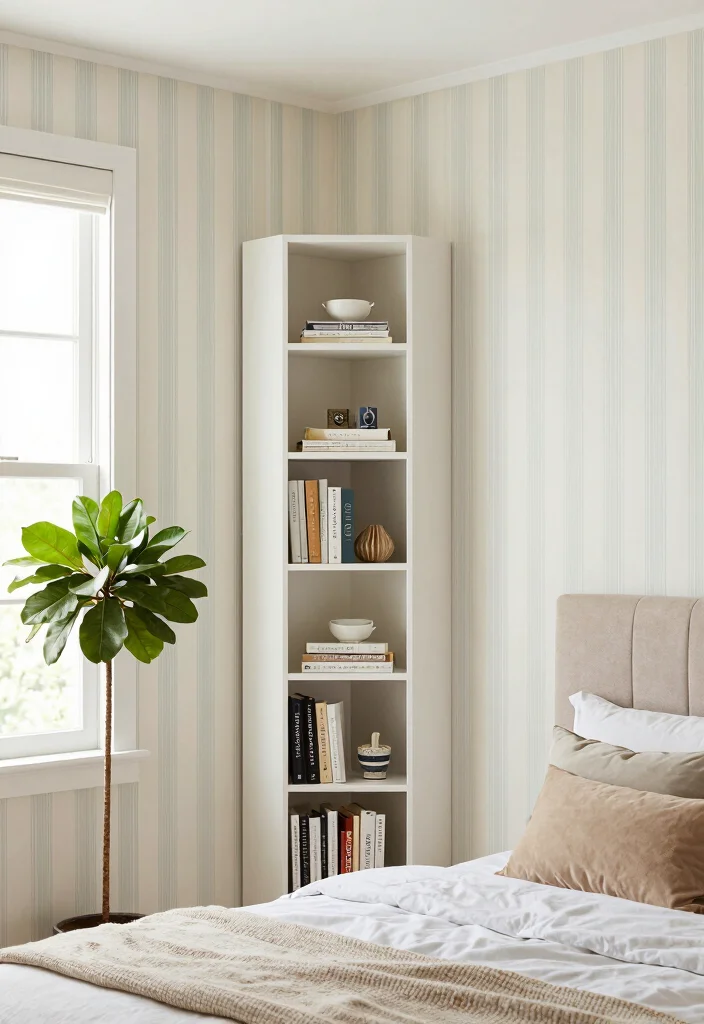 10 Small Bedroom Layout Ideas That Actually Feel Open 7. Vertical Lines and Patterns 0