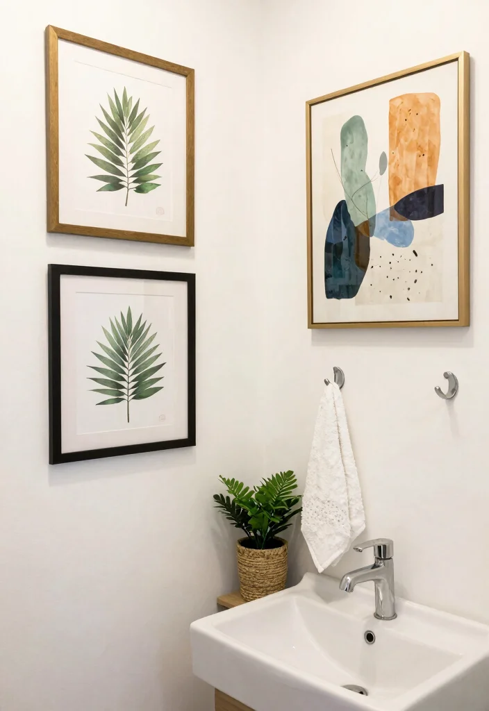 10 Small Guest Bathroom Ideas That Impress Without Renovating 2. Creative Wall Art 0