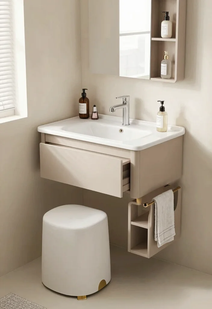 10 Small Guest Bathroom Ideas That Impress Without Renovating 9. Use Multifunctional Furniture 0