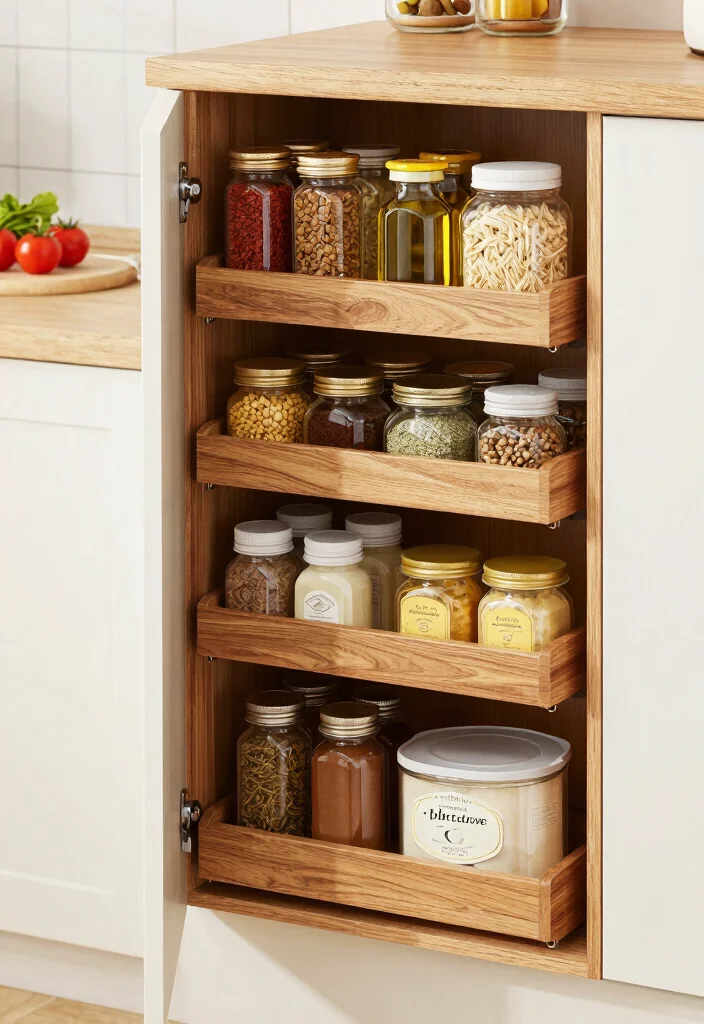 10 Small Kitchen Cabinet Ideas That Add Storage 1. Vertical Pull Out Cabinets 0