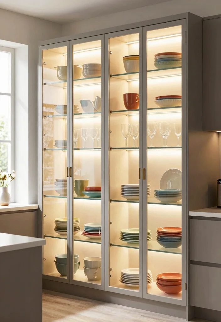 10 Small Kitchen Cabinet Ideas That Add Storage 8. Glass front Cabinets 0