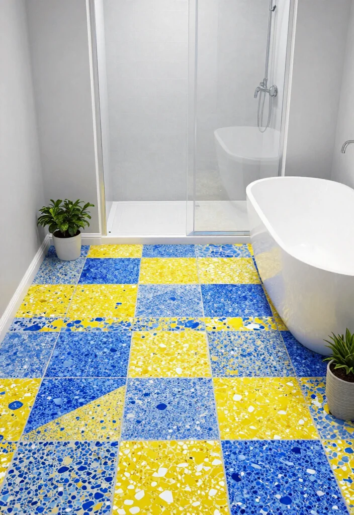10 Terrazzo Tile Bathroom Ideas That Feel Playful and Modern 1. Bold Statement Floors 0