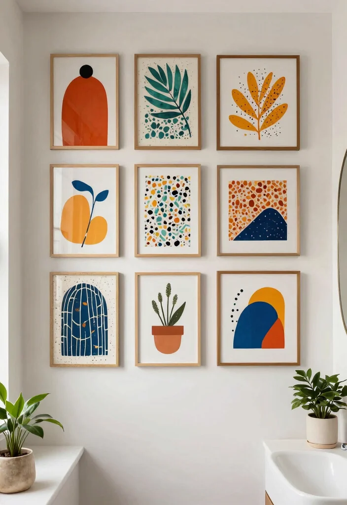 10 Terrazzo Tile Bathroom Ideas That Feel Playful and Modern 8. Terrazzo Inspired Wall Art 0