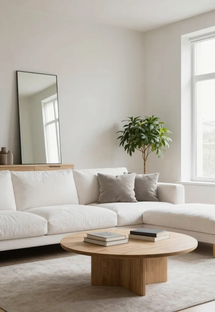 12 Apartment Living Room Ideas That Save Space 1. Embrace Minimalism with Neutral Tones 0