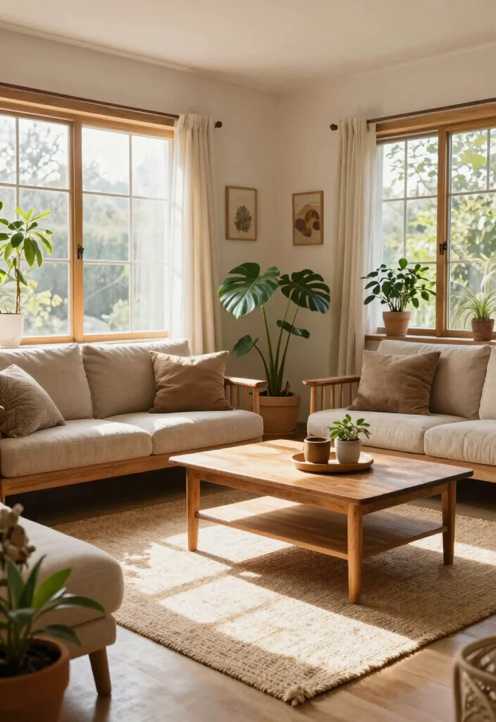 12 Apartment Living Room Ideas That Save Space 10. Incorporate Natural Elements 0