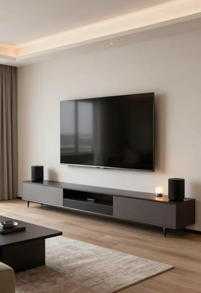 12 Apartment Living Room Ideas That Save Space 8. Integrate Technology Seamlessly 0