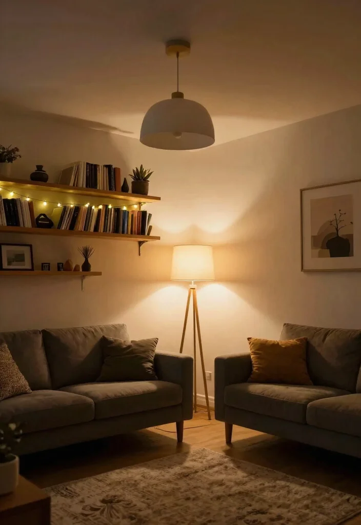 12 Basement Living Room Ideas That Feel Comfortable 3. Strategic Lighting Solutions 0