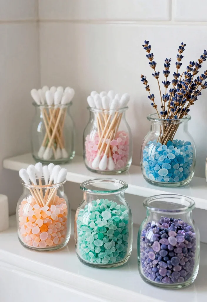 12 Bathroom Accessories Ideas That Make It Look Finished 6. Recycled Glass Containers 0