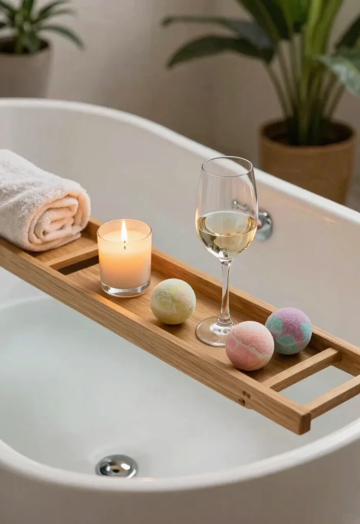12 Bathroom Accessories Ideas That Make It Look Finished 7. Wooden Bath Tray 0