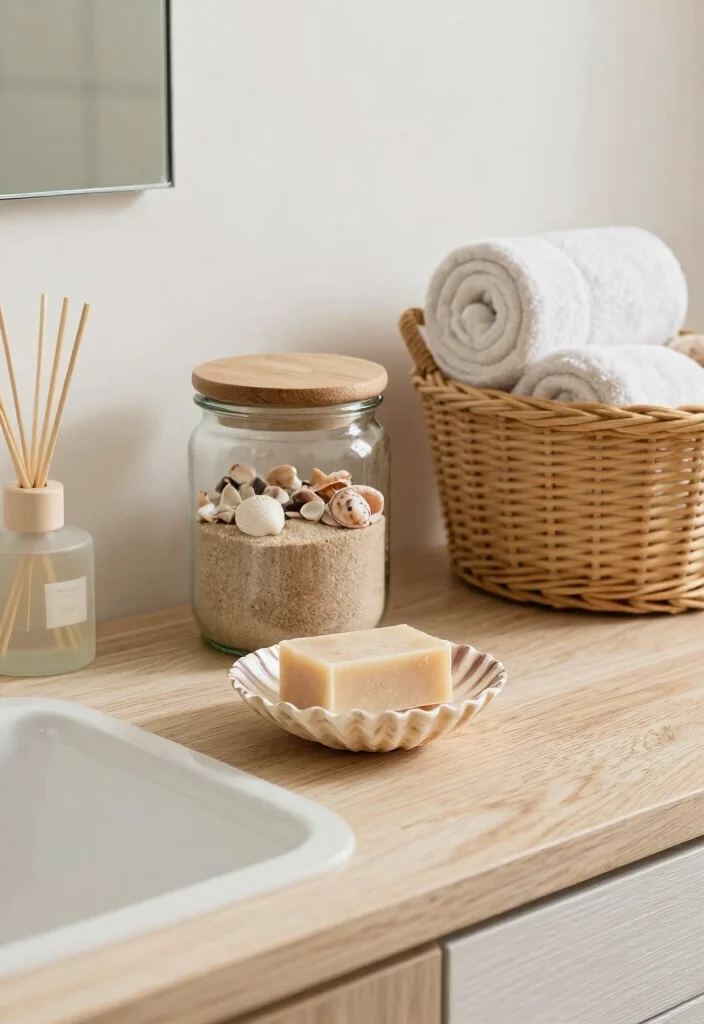 12 Beach Bathroom Ideas for a Fresh Coastal Mood 3 12 Beach Bathroom Ideas for a Fresh Coastal Mood 3. Coastal Inspired Bath Accessories 0