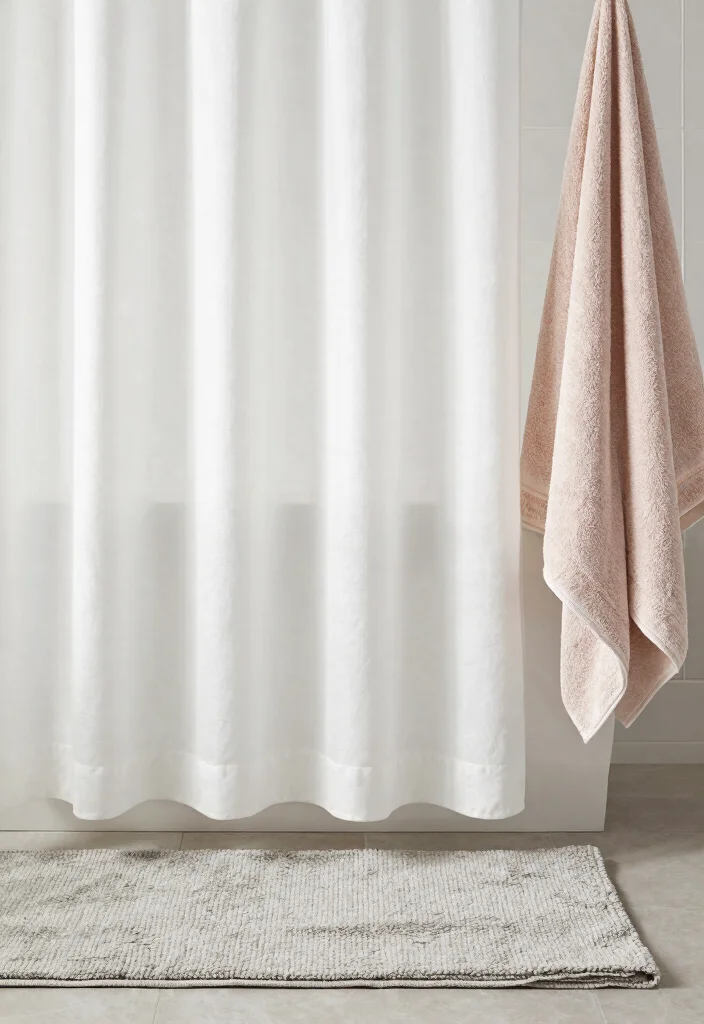 12 Beach Bathroom Ideas for a Fresh Coastal Mood 27 12 Beach Bathroom Ideas for a Fresh Coastal Mood 7. Light and Airy Fabrics 0