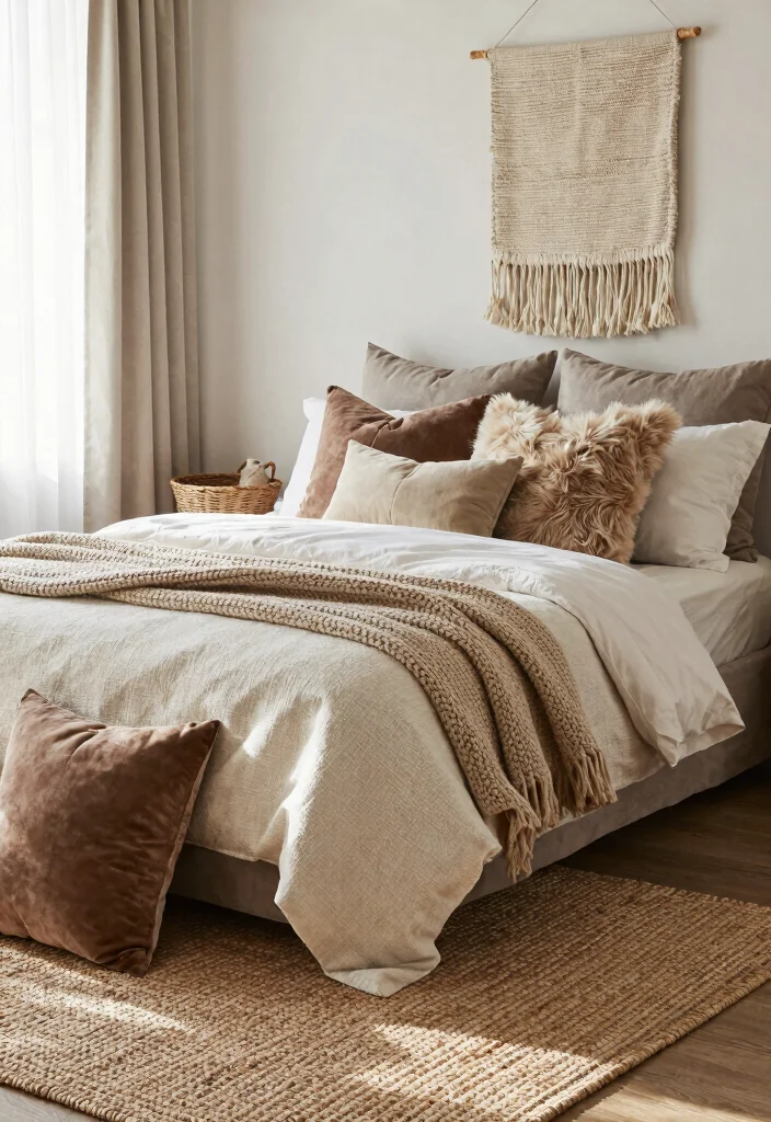 12 Bedroom Decor Ideas for Women That Feel Refined 2. Layer Textures 0