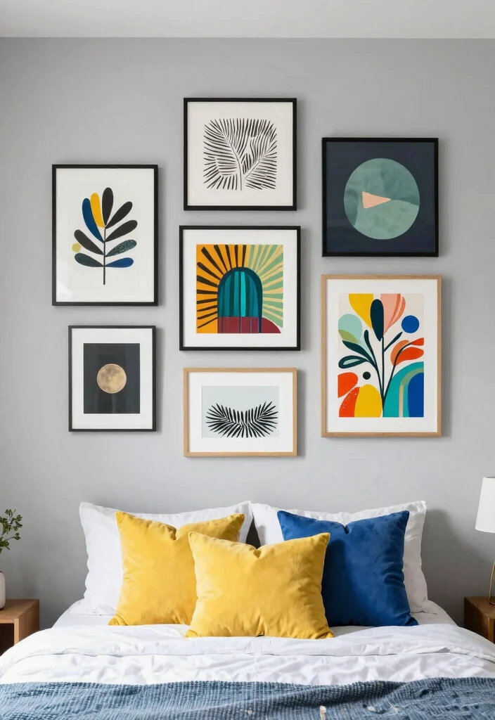 12 Bedroom Painting Ideas That Change the Mood Instantly 12. Personal Touches with Wall Art 0