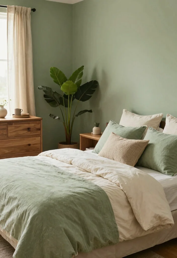 12 Bedroom Painting Ideas That Change the Mood Instantly 3. Earthy Greens for Balance 0