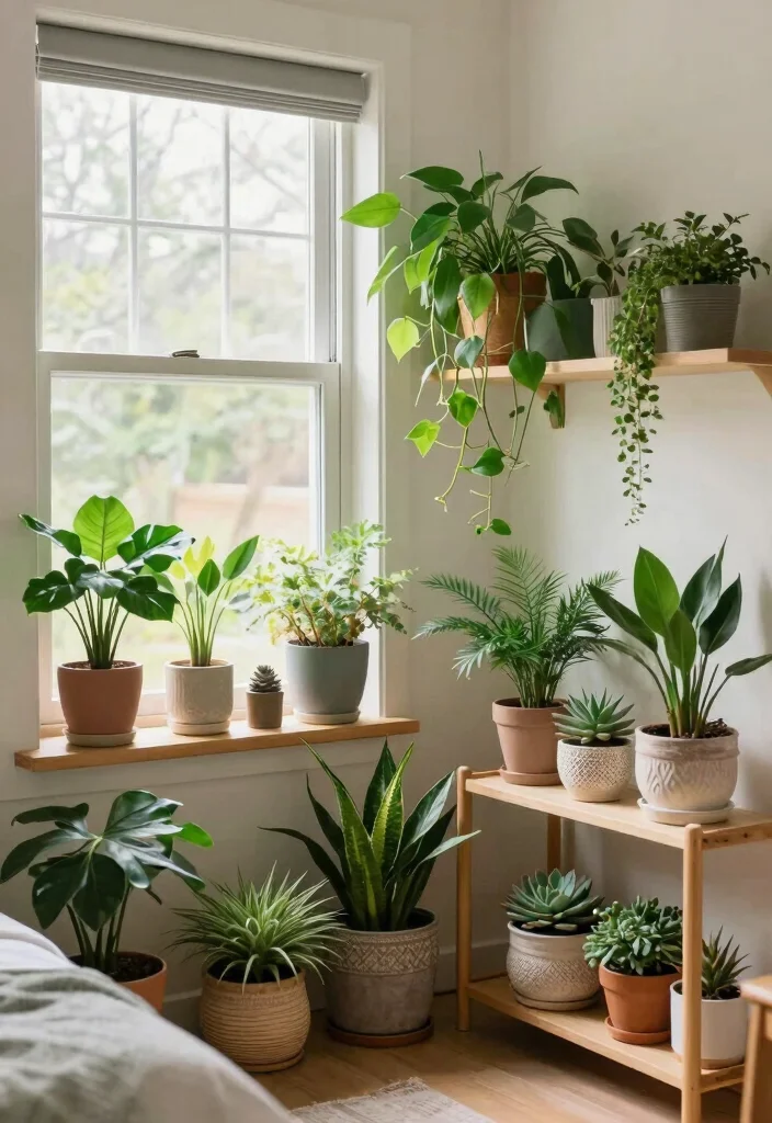 12 Bedroom Room Arrangement Ideas for Better Flow 11. Add Plants for Life and Color 0