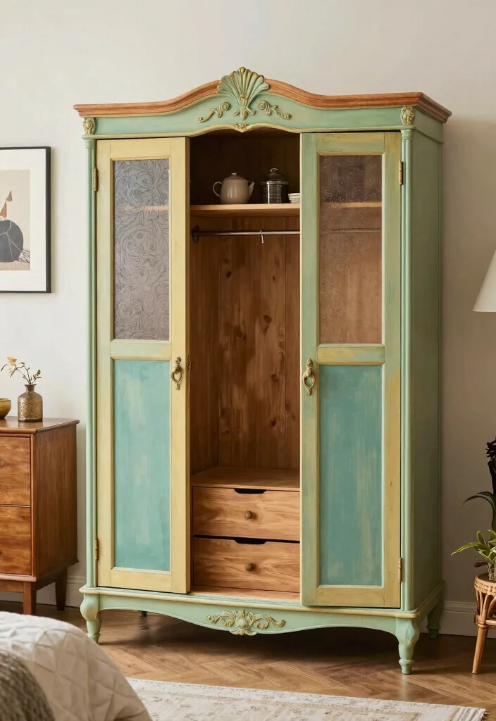 12 Bedroom Wardrobe Ideas That Hide Clutter Beautifully 5. Vintage Wardrobe Revival 0