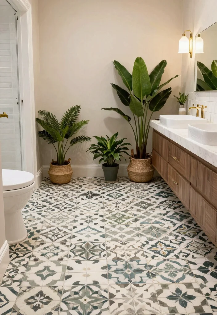 12 Big Bathroom Ideas That Feel Luxurious Not Empty 12. Unique Flooring Options 0
